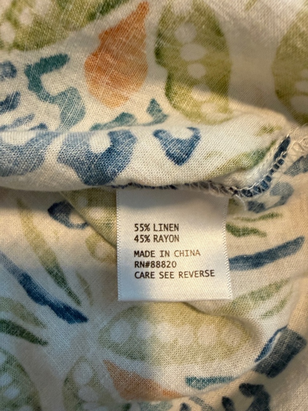 RACHEL Rachel Roy White Puff-Sleeve Blouse with Blue, Green & Orange Print - Picture 3 of 3
